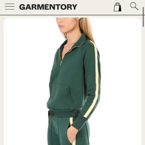 🇺🇸 NSF Camila Pullover Small Striped Quarter Zip Up Sweatshirt Cream USA Made - Picture 14 of 15